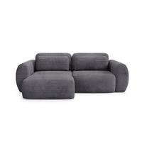 ECKSOFA Camilla 3 Sitzplätze Dunkelgrau - Grau, Holz (270/165cm) - Petits-meubles
