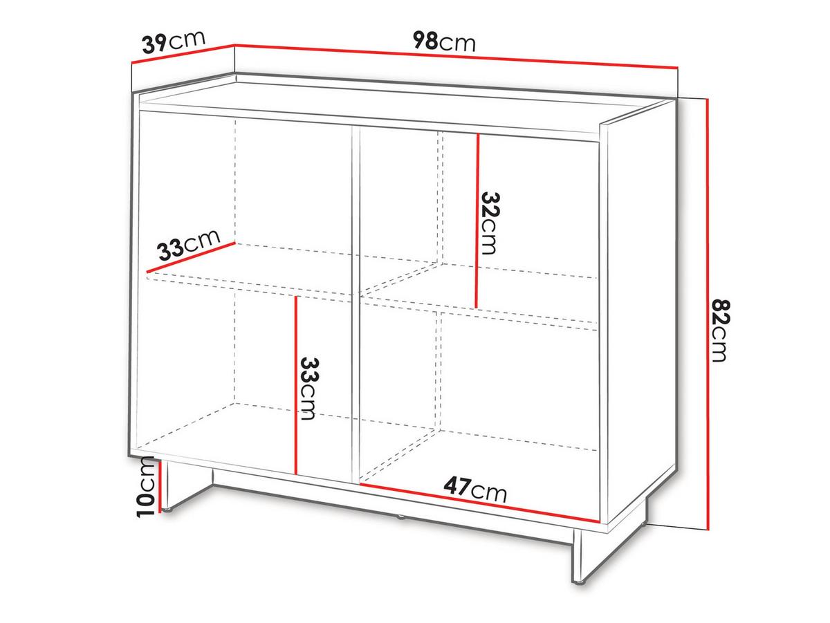 KOMMODE Yasumi K98 - Nussbaumfarben/Schwarz, Holzwerkstoff/Kunststoff (98/82/39cm) - MIRJAN24