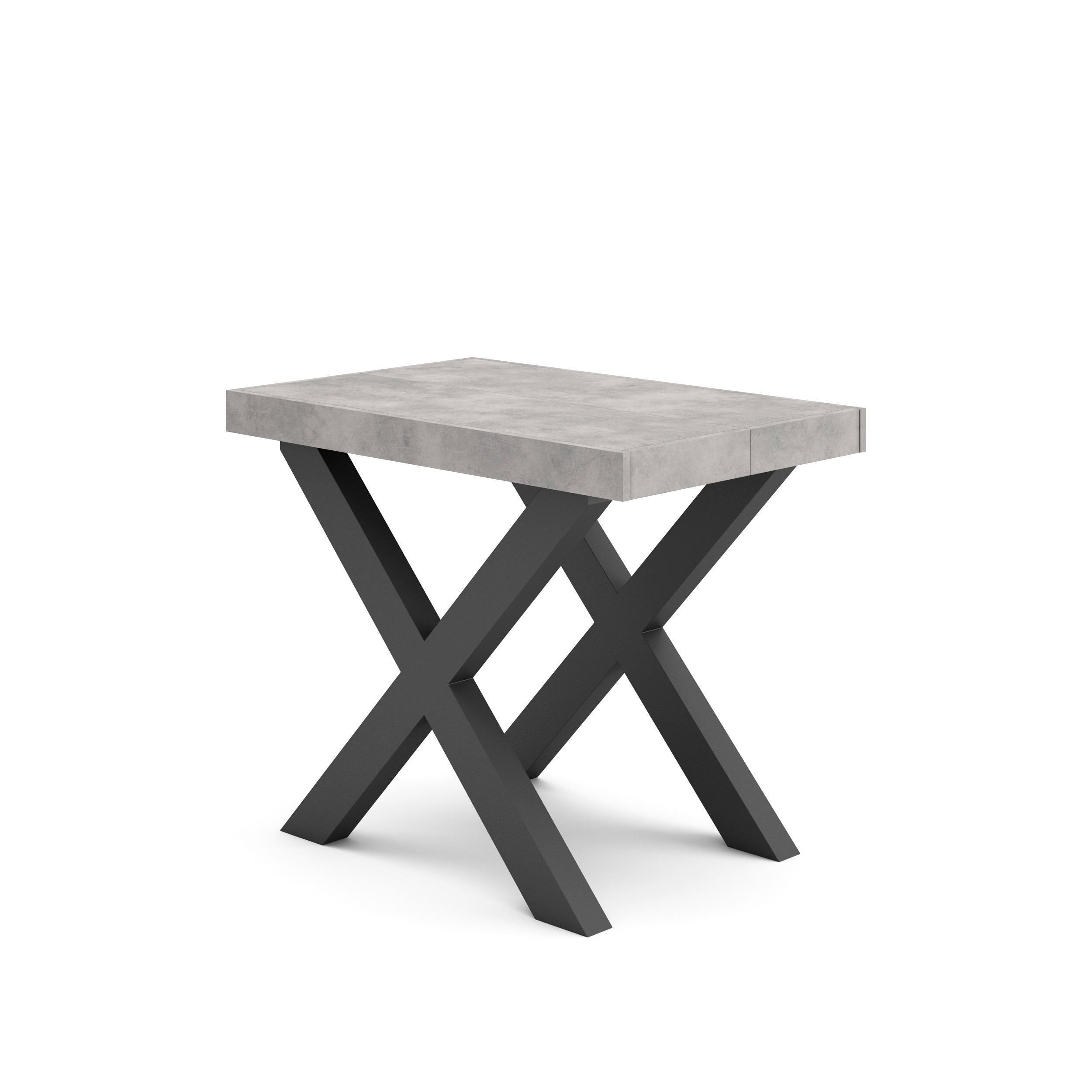 KONSOLENTISCH ausziehbar 58 bis 140cm, für 6 Gäste, zementgrau, 90/58/73cm - Grau, Holzwerkstoff (90/140/73cm) - Skraut Home