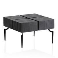 COUCHTISCH Massivholz Quadratisch Metallgestell Würfel-Form Modern, Schwarz 60x60x40 cm - Schwarz, Holz/Metall (60/60/40cm) - KADIMA DESIGN