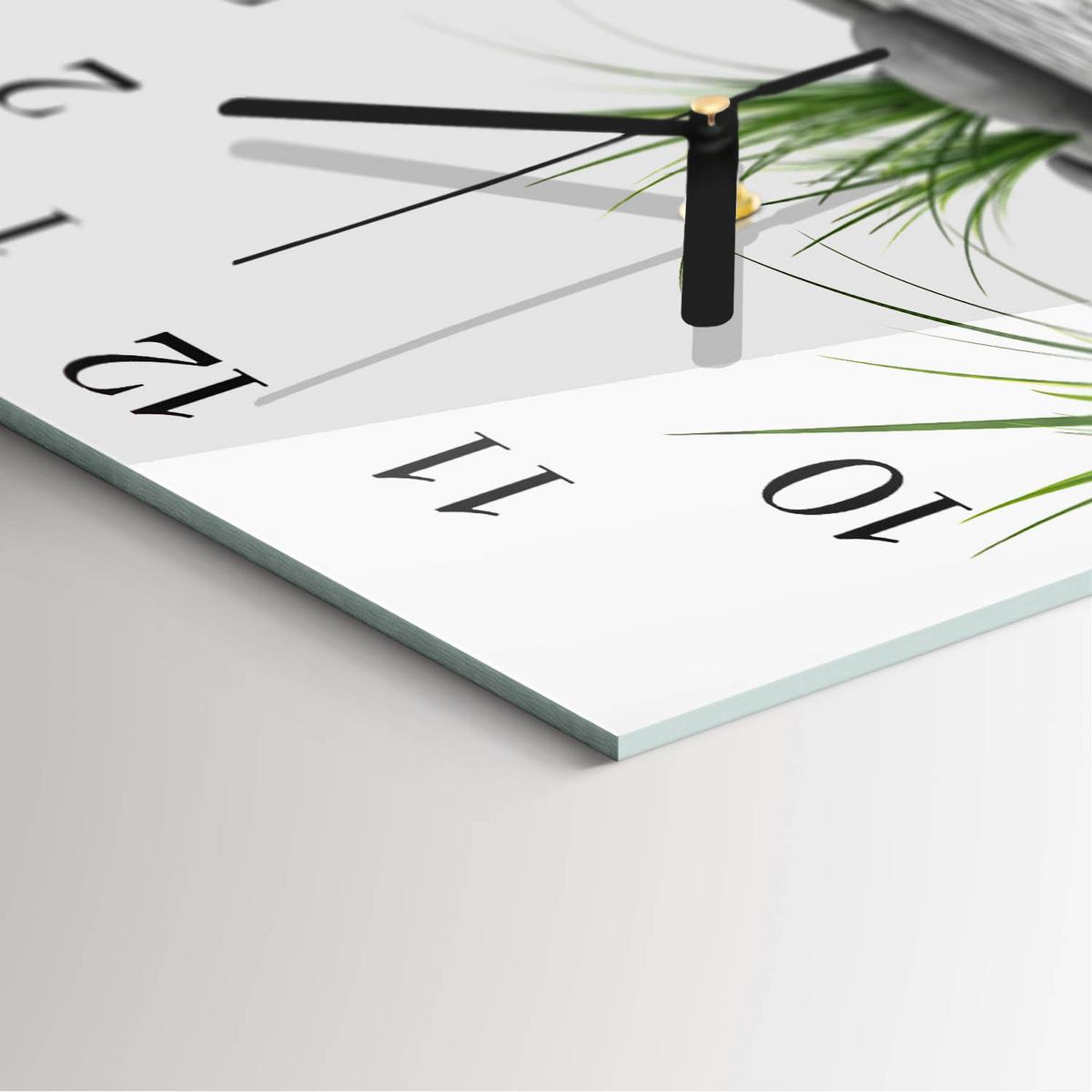 WANDUHR aus Glas 30x30 cm - Steine - Weiß, Glas (30/30/0.4cm) - TULUP