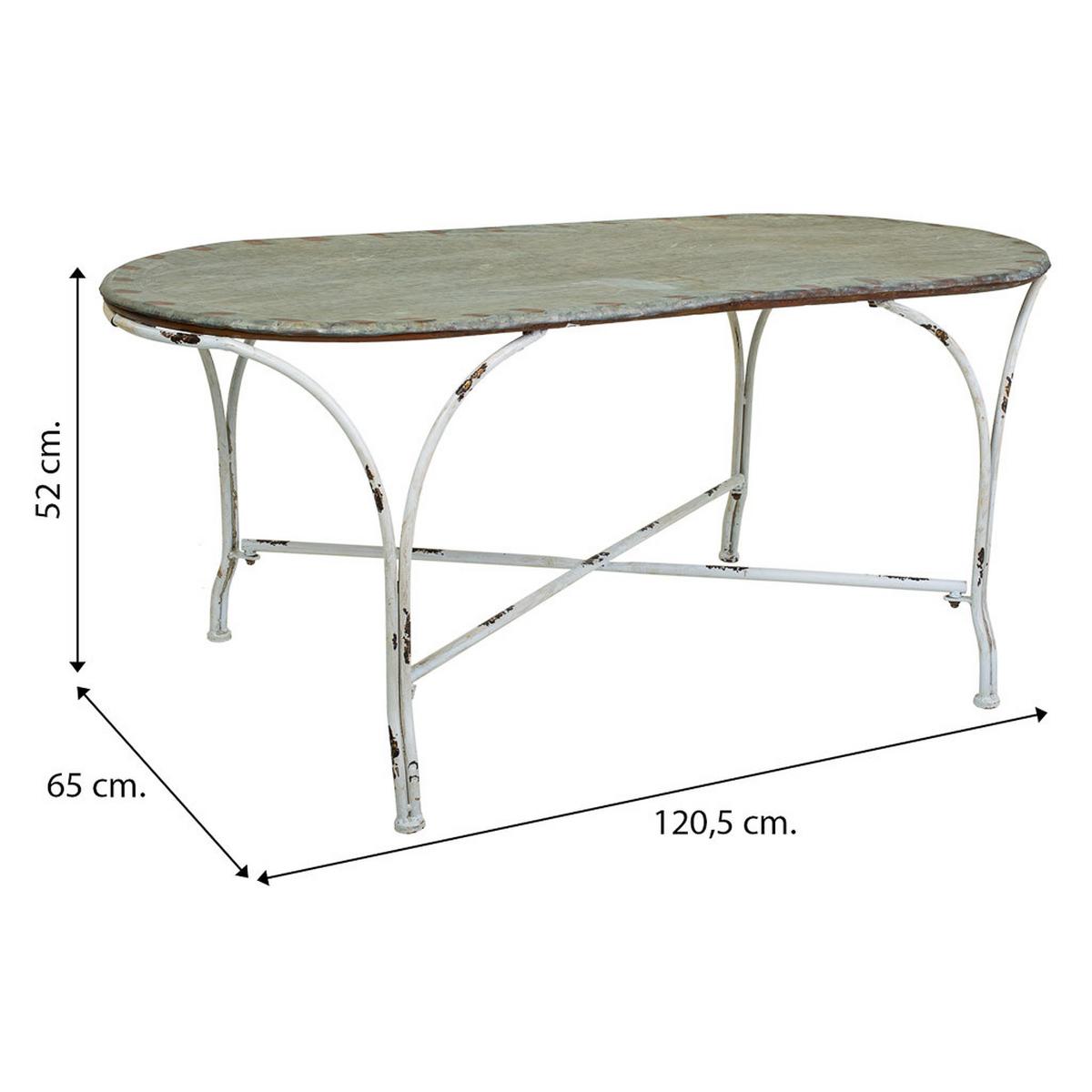 BEISTELLTISCH aus Metall, grau, 121x65x52cm - Grau, Metall (65/120.5/52cm) - Wanderlust