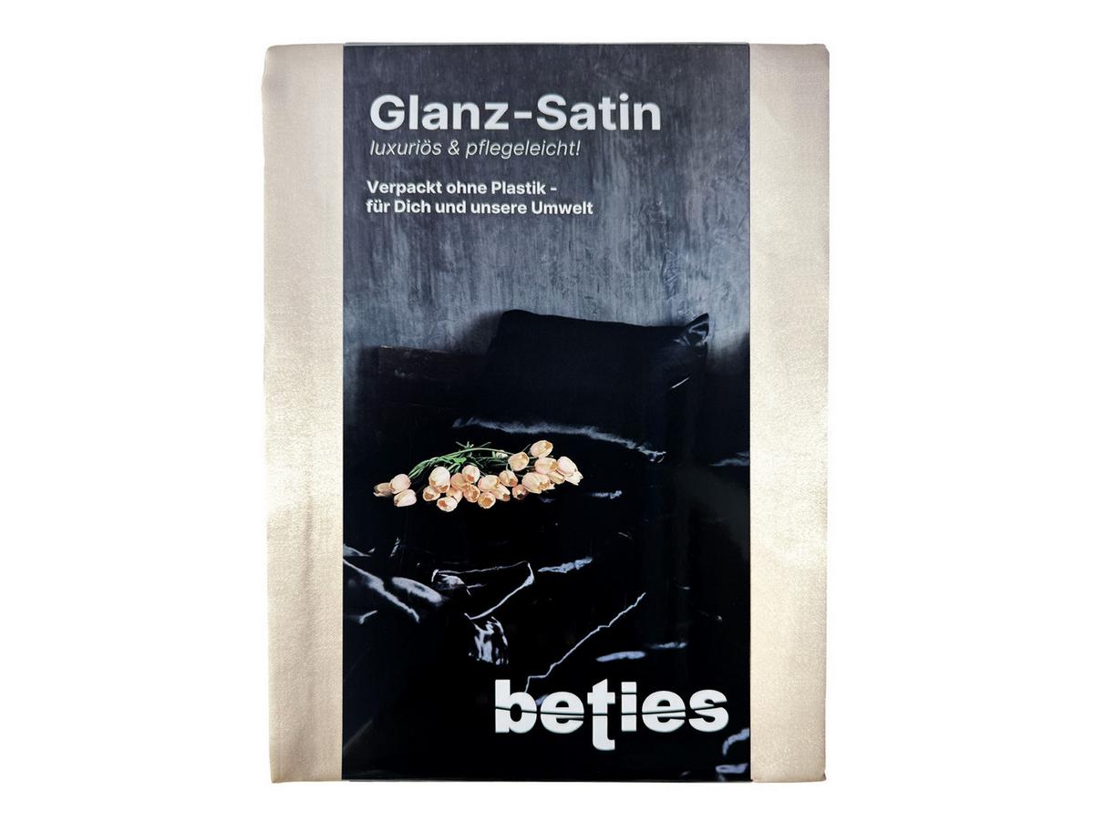 BETTBEZUG Glanz Satin champagner 155/220 cm - Ecru/Champagner, Textil (155/220cm) - beties Heimtextil