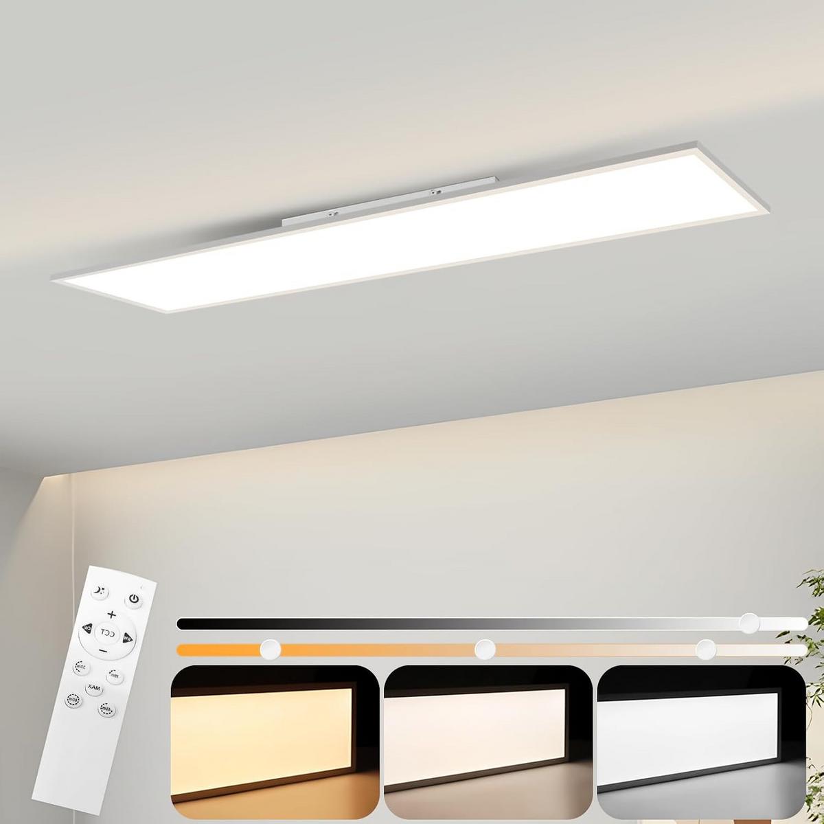 LED-DECKENLEUCHTE Kargenort 25.0/5.0/100.0 cm - Weiß, Metall (100/25/5cm) - ZMH