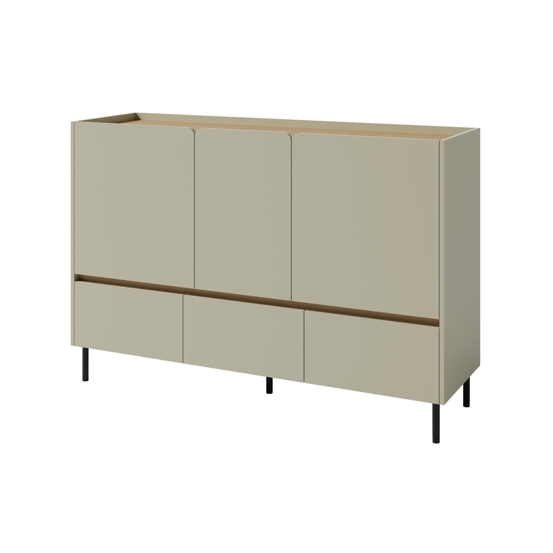 KOMMODE Lico mit 3 Schubalden und 3 Türen, Eukalyptus - Eukalyptusholzfarben, Holzwerkstoff (150/105/40cm) - Beautysofa