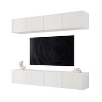 WOHNWAND ANGEL II Mattweiß hängend mit LED-Beleuchtung 200 cm - Weiß, Holzwerkstoff (200/36/40cm) - Idohome