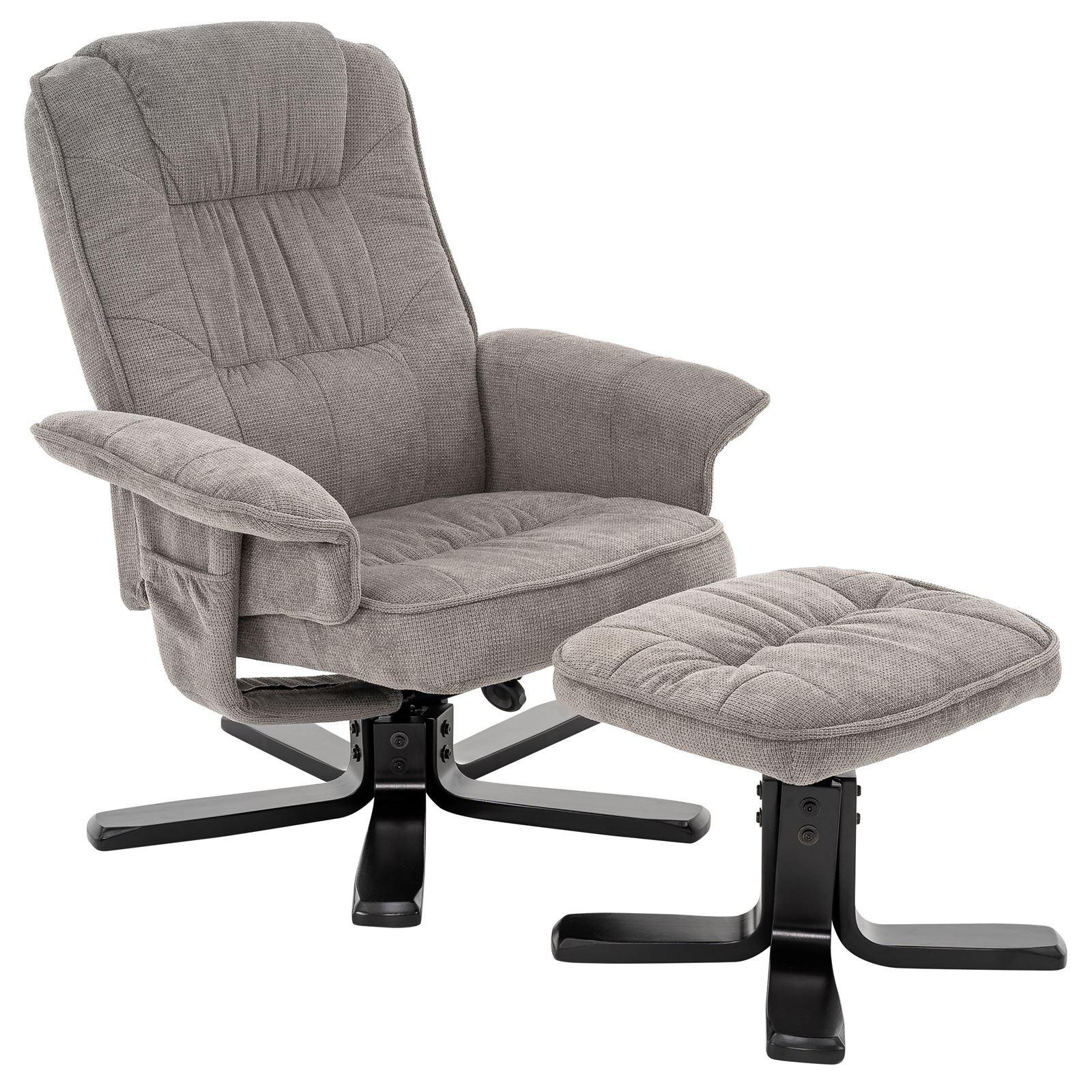 RELAXSESSEL CHARLY grau/schwarz - Schwarz/Grau, Textil (76/87/61cm) - IDIMEX