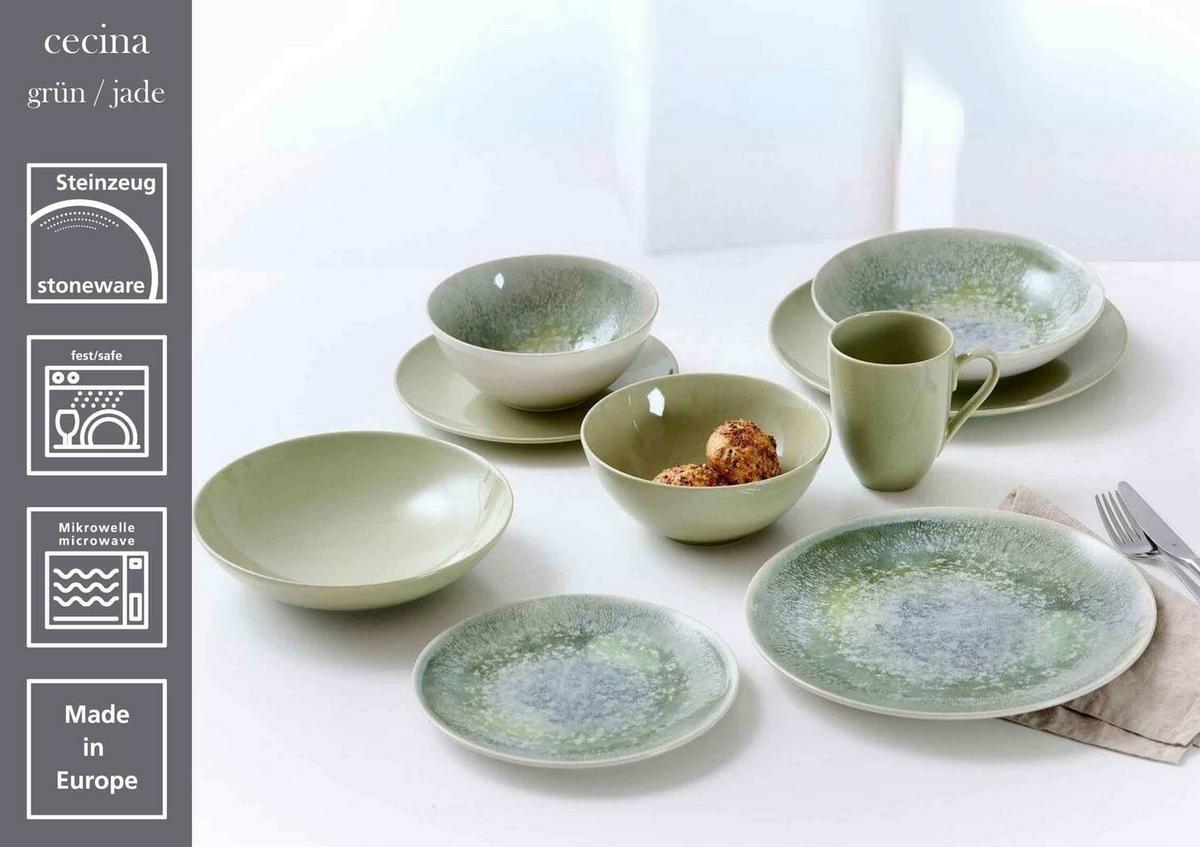 BASIC-SET Cecina Grün / Jade 12-tlg. - Grün, Keramik (2/2/2cm) - Ritzenhoff Breker