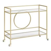 SERVIERWAGEN Gold Kerry - Transparent/Goldfarben, Metall (35/81/90cm) - Beliani
