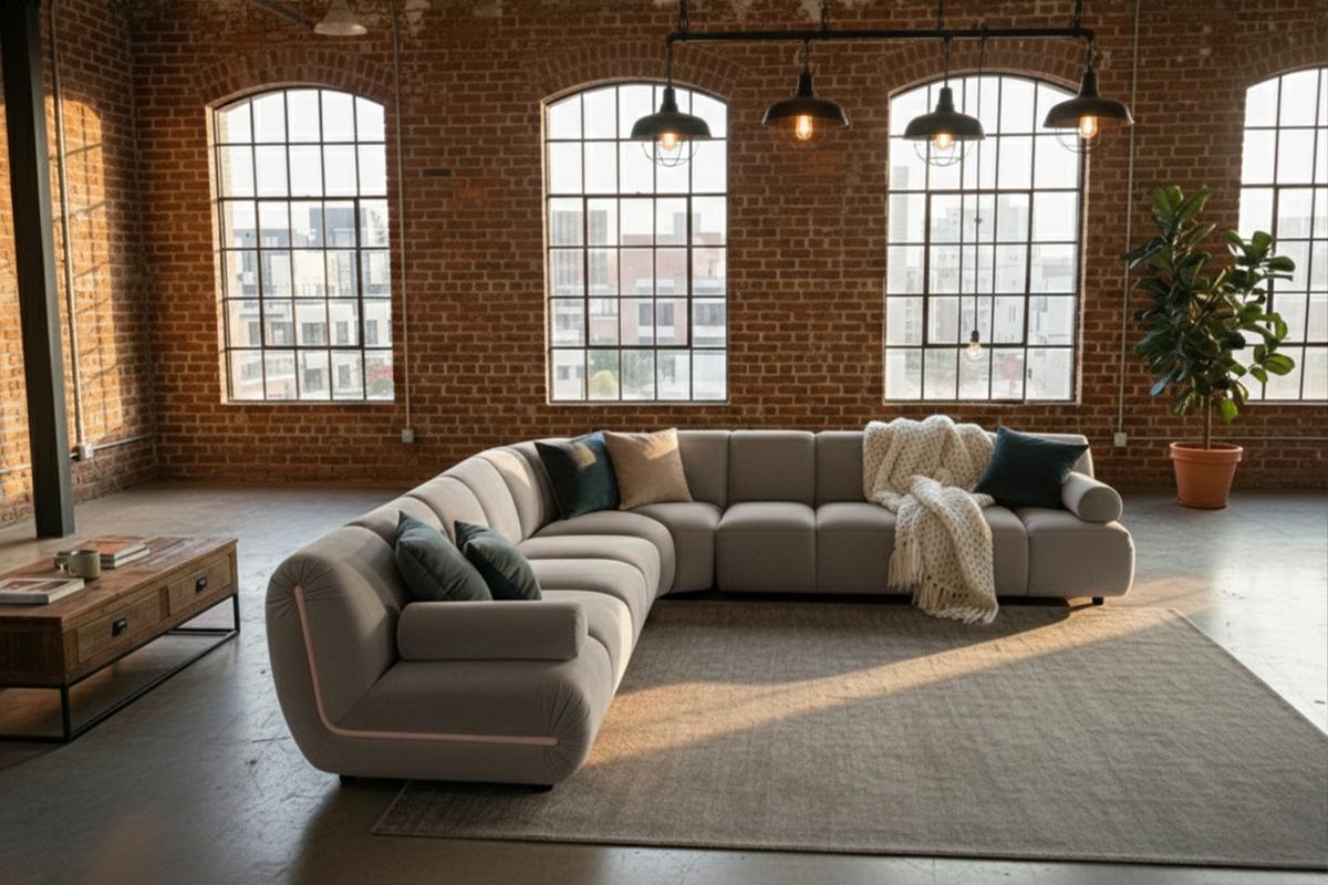 MODULSOFA LAYLA Taupe Velvet - Taupe/Schwarz, Buchenholz/Textil (305/305cm) - KAWOLA
