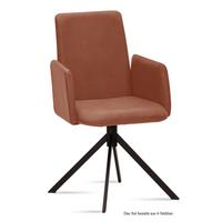 ARMLEHNSTUHL (6er-Set) Drina 52x92x60 Schwarz/Cognac - Cognac/Schwarz, Kunststoff (60/92/52cm) - 58aufmkessel