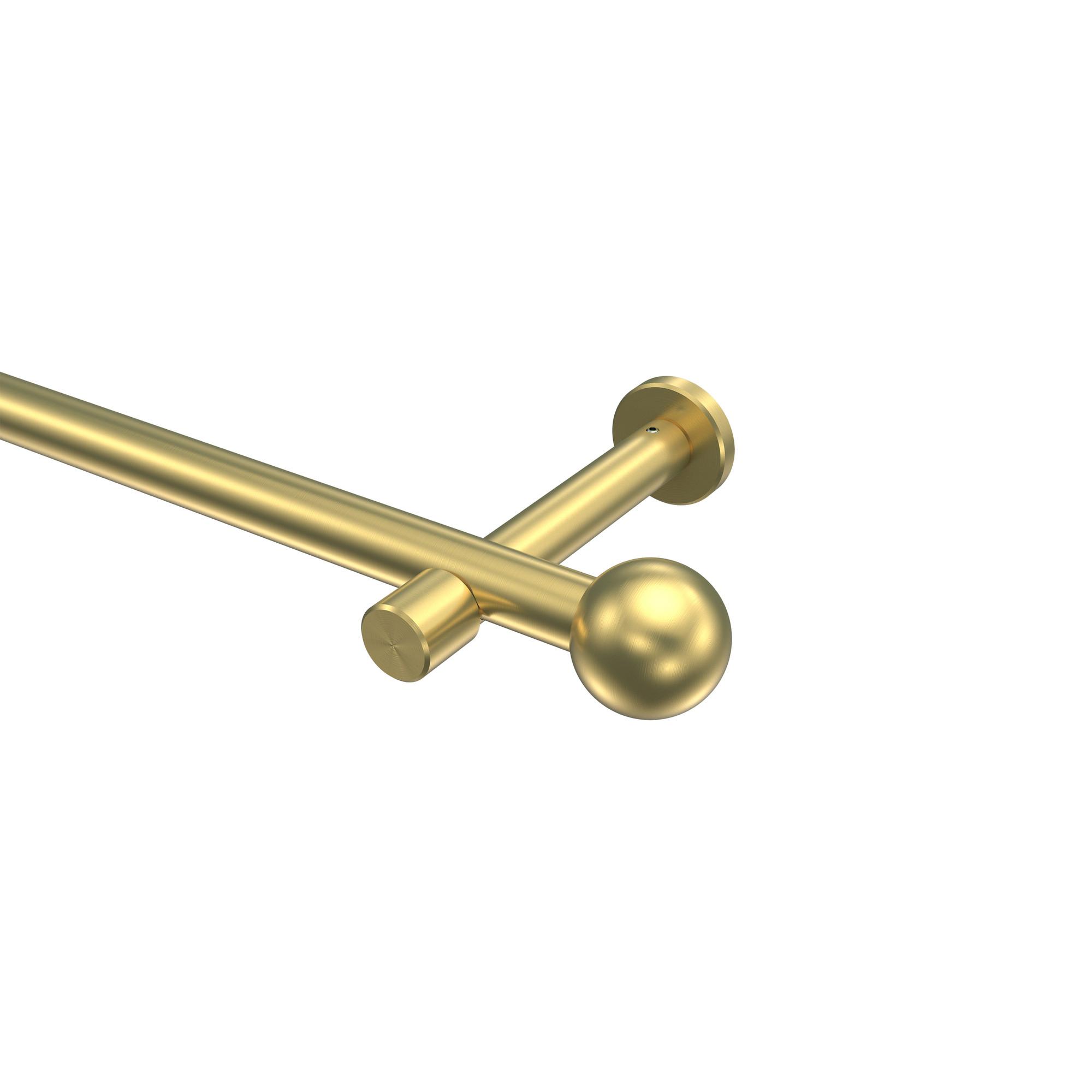 GARDINENSTANGE Prestige Luino 260 cm (geteilt in 2 x 130 cm), 1-läufig (ohne Ringe), 20 mm Ø Messing-Optik - Messingfarben, Metall (260cm) - INTERDECO
