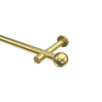 GARDINENSTANGE Prestige Luino 260 cm (geteilt in 2 x 130 cm), 1-läufig (ohne Ringe), 20 mm Ø Messing-Optik - Messingfarben, Metall (260cm) - INTERDECO