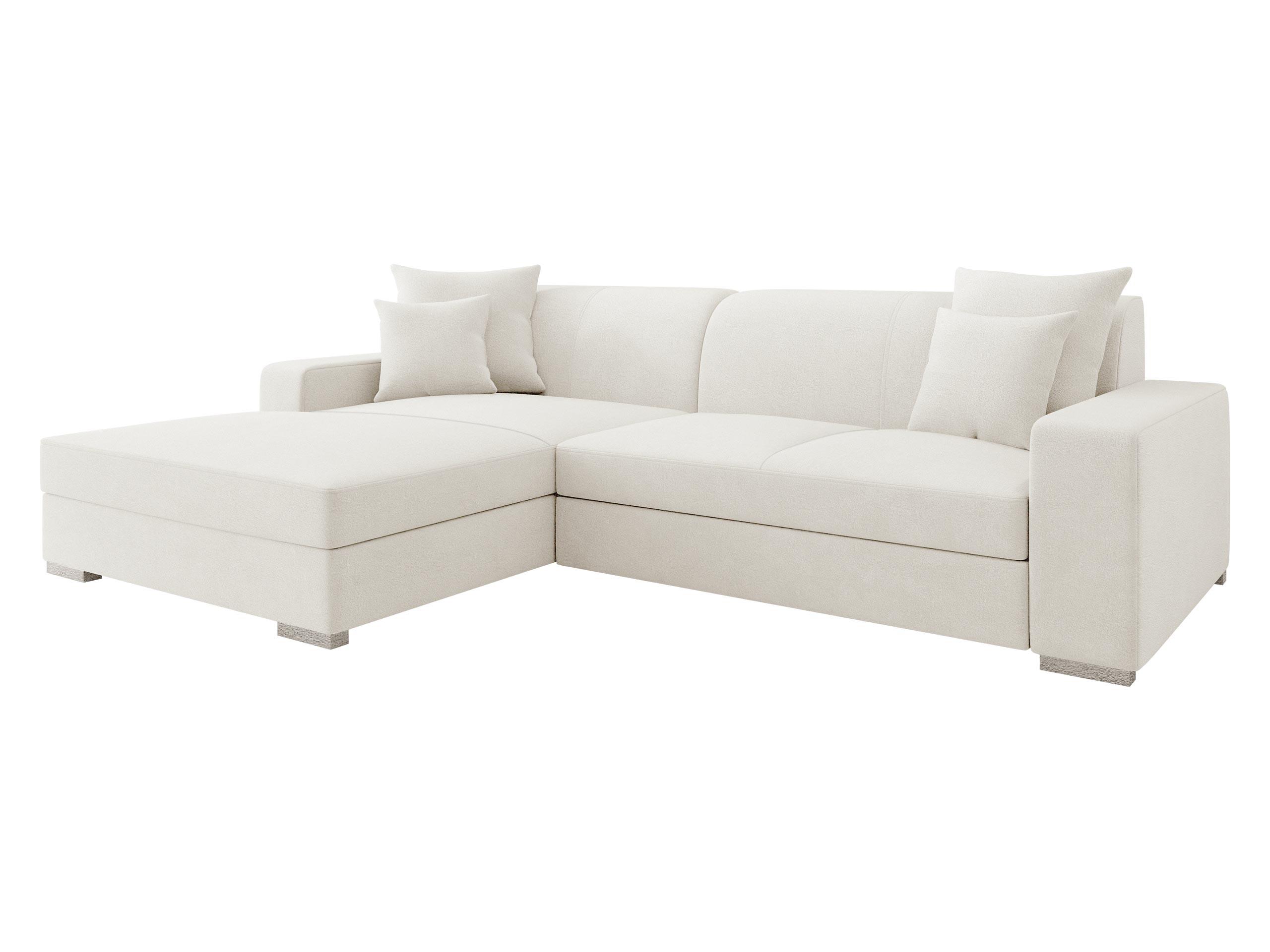 ECKSOFA Mexico, Seite: Links - Chromfarben/Creme, Holz/Kunststoff (263/178cm) - MIRJAN24