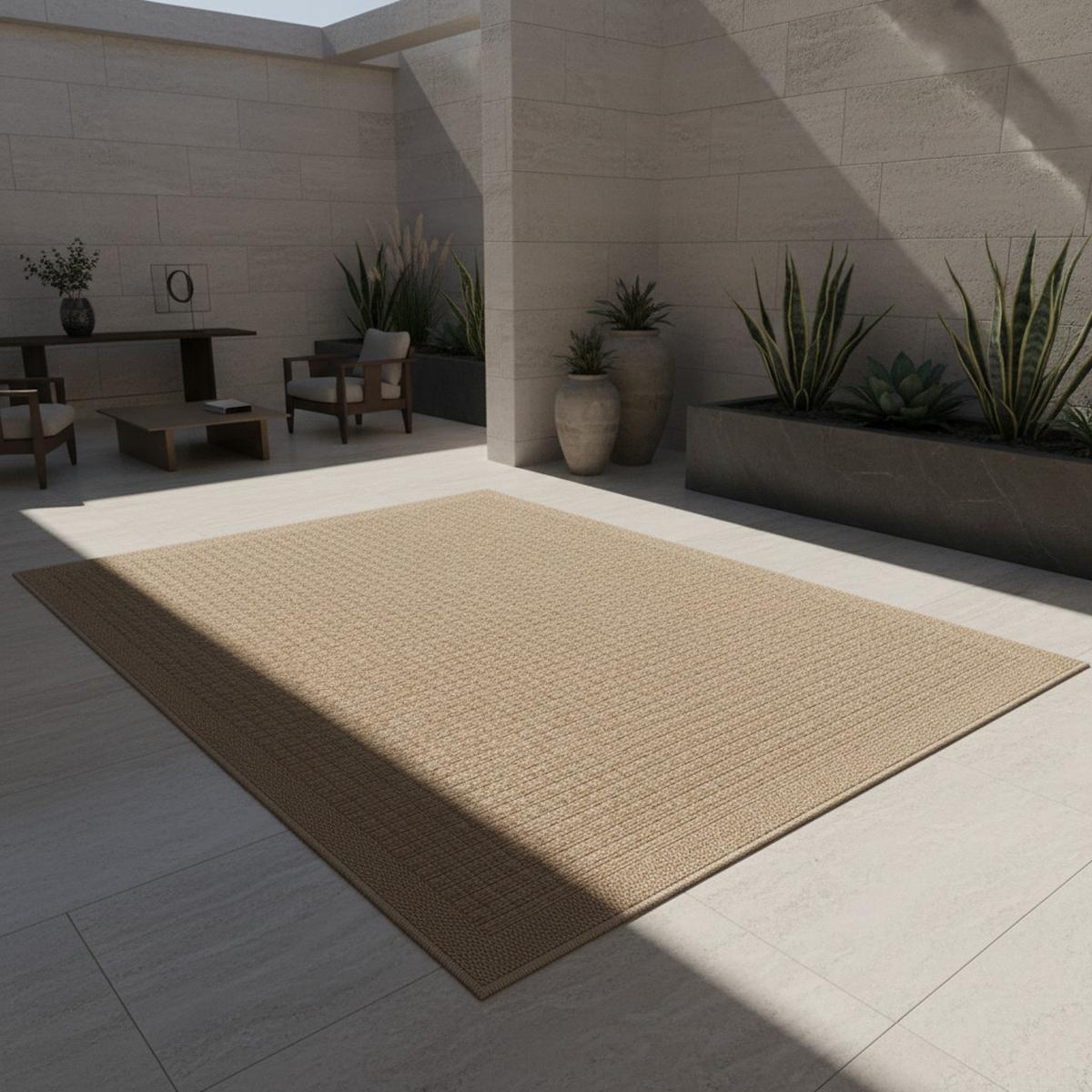 OUTDOORTEPPICH KASBERG, im Vintage-Stil, aus Polypropylen, Beige, 160 x 230 cm - Beige, Textil (230/160cm) - KADIMA DESIGN