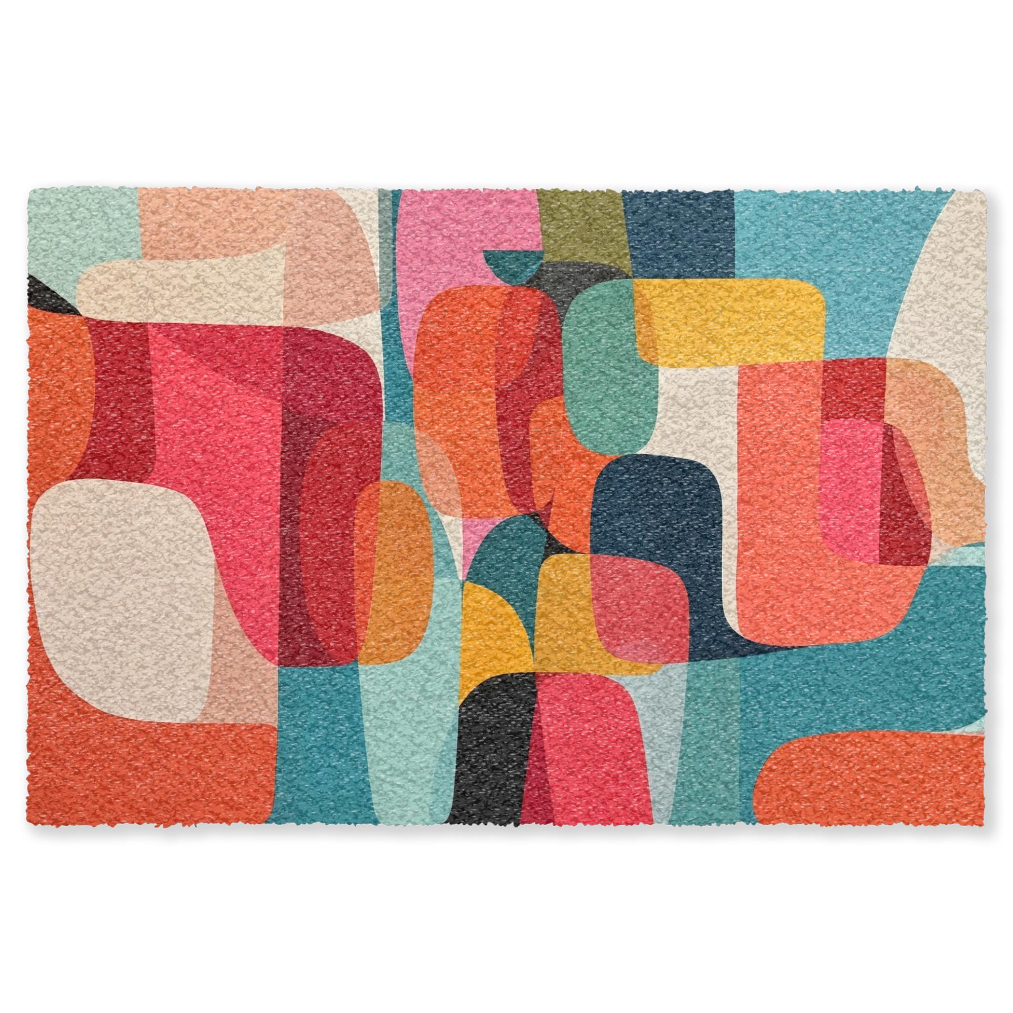 FUSSMATTE Formen - Bunt - Abstrakt - Flugzeuge Sauberlaufmatte 90x60 cm - Multicolor, Kunststoff (90/0.4cm) - MuchoWow