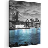 LEINWANDBILD New York - Skyline - Stadt - Blau Room Decor 30x40 cm - Blaugrau, Textil (30/40cm) - MuchoWow