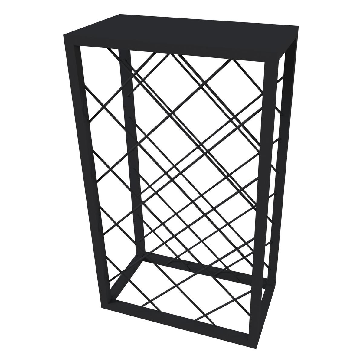 WEINREGAL Amasia - Schwarz, Metall (45/74/22cm) - [en.casa]