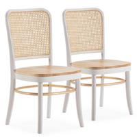 STUHL-SET 2 Vesta weiße/eichen, Massivholz - Honigeiche, Holz (45/88/51cm) - VS Venta-stock
