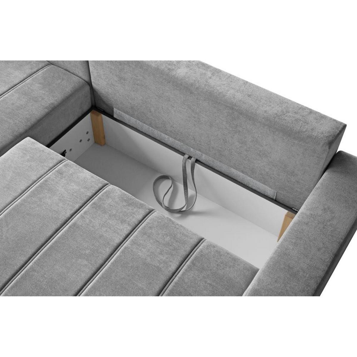 ECKSCHLAFSOFA Mori graphit - Graphitfarben/Schwarz, Kunststoff/Textil (250/155cm) - Beautysofa