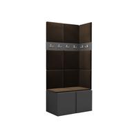 GARDEROBEN-SET Orion I - Graphitfarben/Braun, Holzwerkstoff/Kunststoff (84/186/46cm) - MIRJAN24