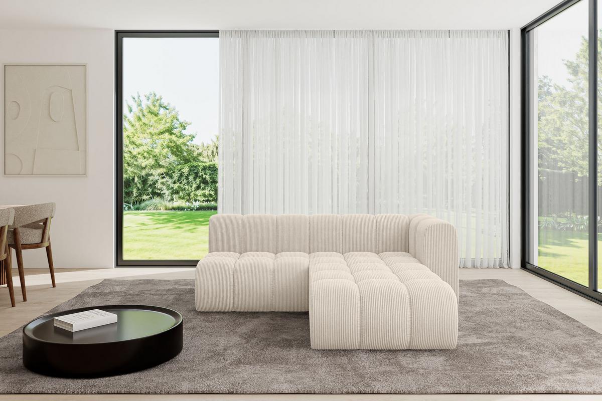 ECKSOFA modulares Sofa Darnel-L1 - 205x177x70 cm Beige - Beige, Holzwerkstoff/Textil (205/177cm) - ALTDECOR