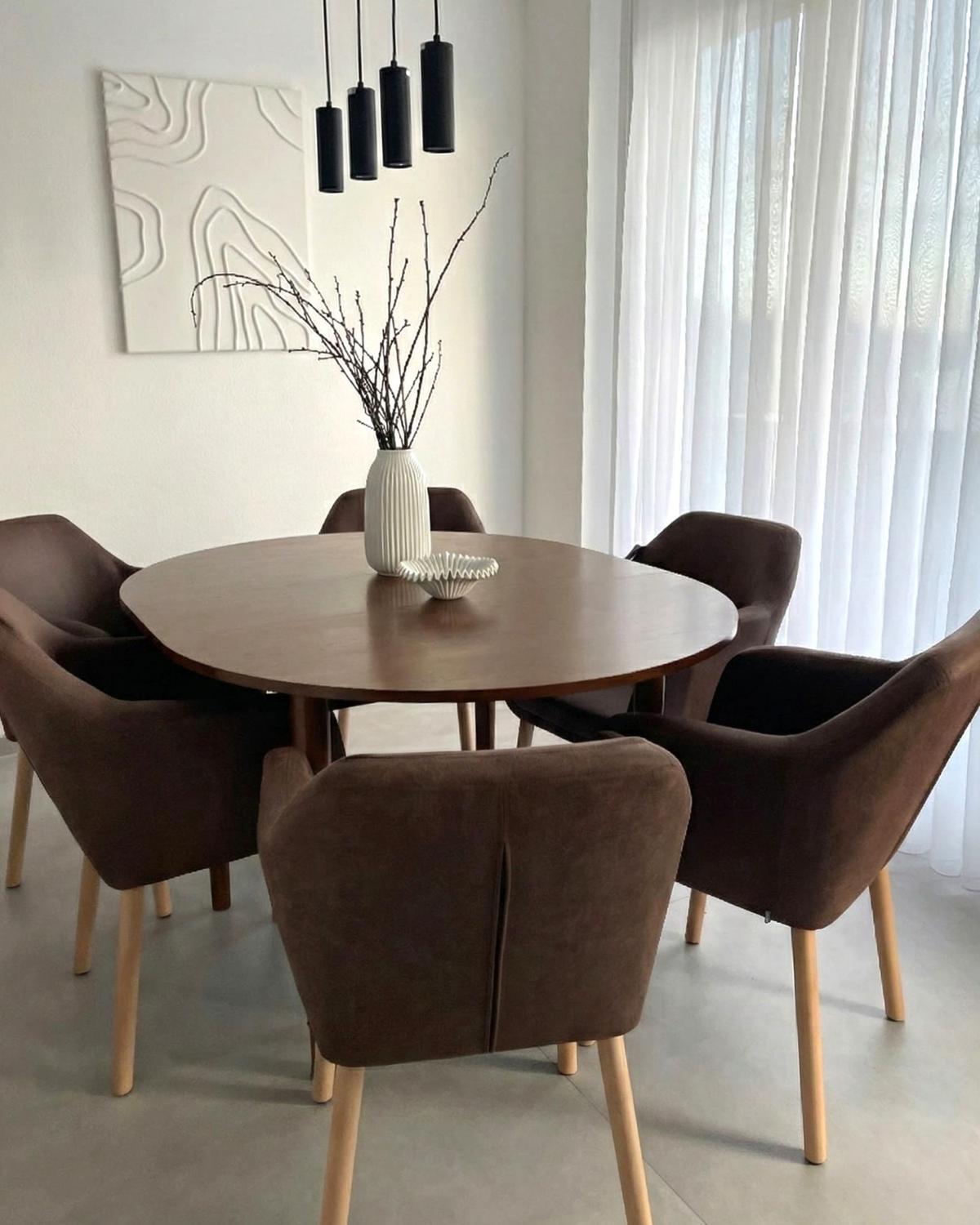 ESSTISCH ausziehbar Dunkle Eiche 107-137/107 cm Echo - Dunkelbraun, Holzwerkstoff (107/107/76cm) - Beliani