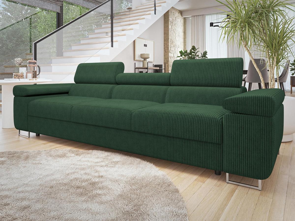 SOFA Torezio 3 Cord - Grün, Holz/Textil (263/90/102cm) - MIRJAN24