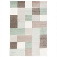 DESIGNER TEPPICH MAUI PASTELL GRÜN BEIGE KARO - Beige/Grün, Textil (80/150cm) - Pergamon