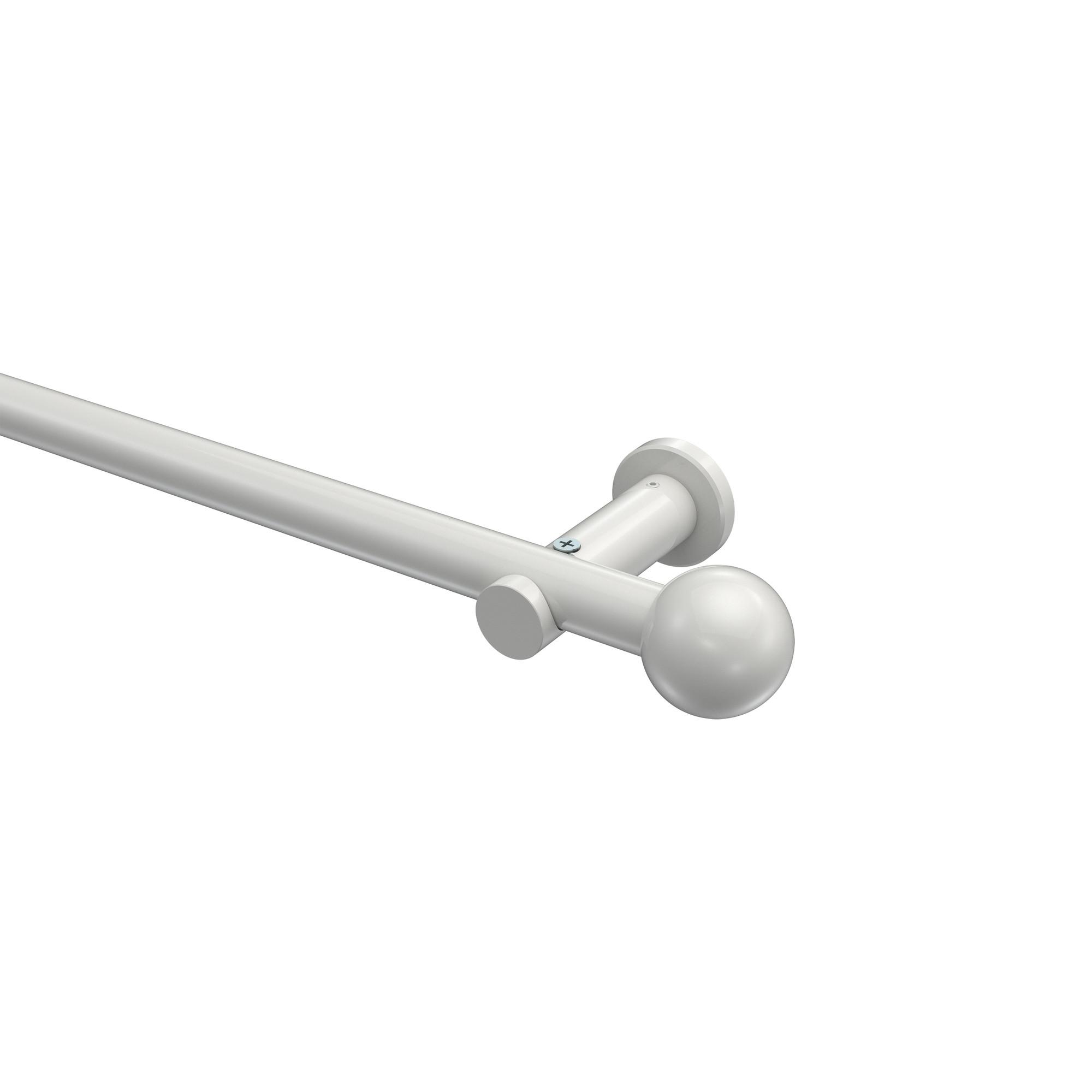 GARDINENSTANGE Platon Luino 600 cm (geteilt in 3 x 200 cm), 1-läufig (ohne Ringe), 20 mm Ø Weiß - Weiß, Metall (600cm) - INTERDECO