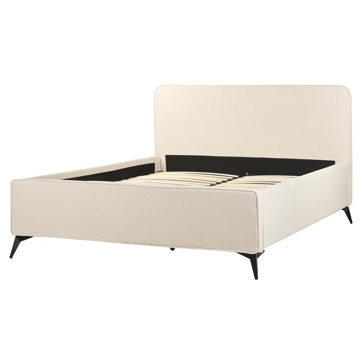 POLSTERBETT mit Lattenrost 160x200 cm Beige Valognes - Beige, Textil (160/200cm) - Beliani
