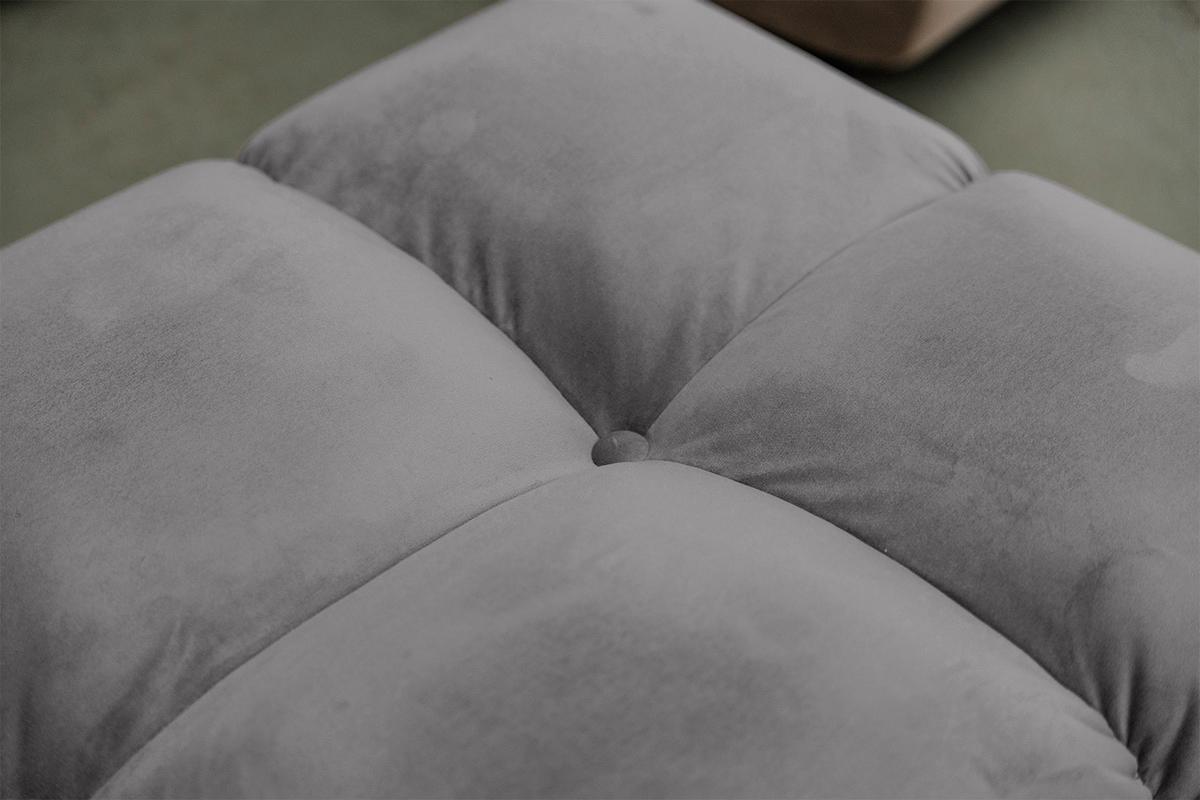 HOCKERBANK VIVIEN Steingrau Velvet - Grau, Textil (108/41/73cm) - KAWOLA