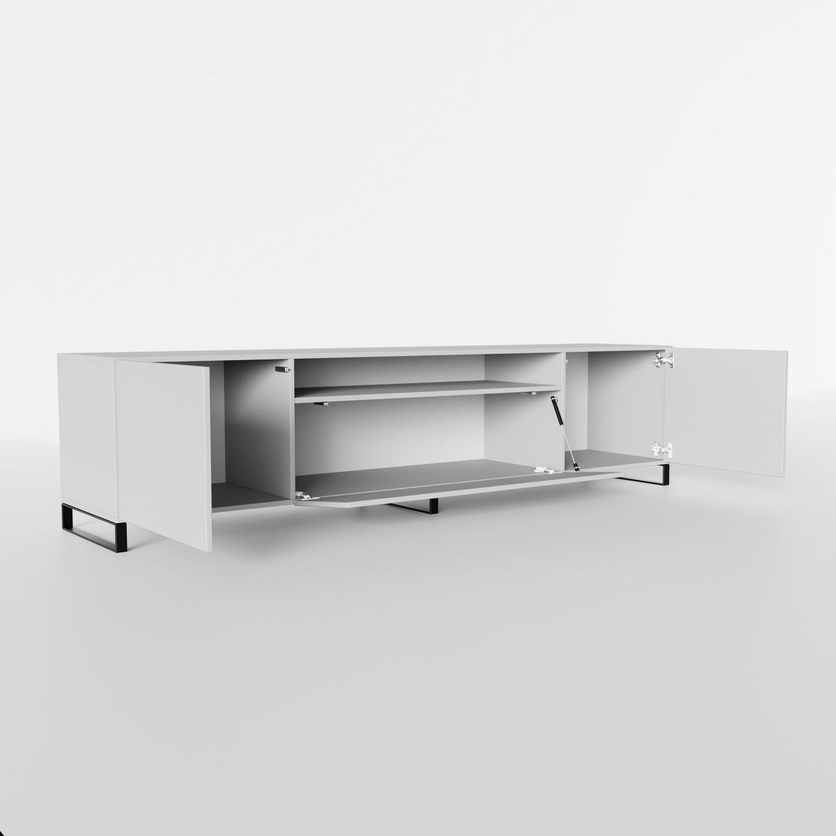 LOWBOARD MIVO 200/41/40 cm, Stand-TV-Schrank Weiß - Weiß, Holzwerkstoff (200/41/40cm) - MASSENO
