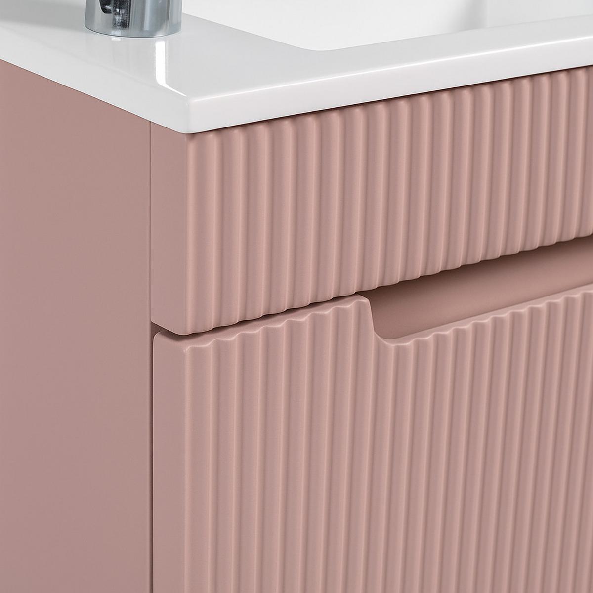 GÄSTE-WC-MÖBELSET Thermis 2 Teile Rose - 40 x 22 x 53 cm - Rosa, Holz (40/53/22cm) - Badplaats