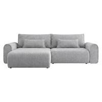 ECKSOFA Surles Cord - Hellgrau/Schwarz, Holz/Kunststoff (245/145cm) - MIRJAN24