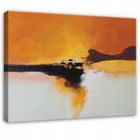 LEINWANDBILD Abstrakt Dachboden Orange 100x70 cm - Multicolor, Holzwerkstoff (100/70cm) - Wallarena