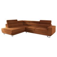 ECKSOFA Fonti, Seite: Links - Orange, Holz/Textil (253/188cm) - MIRJAN24
