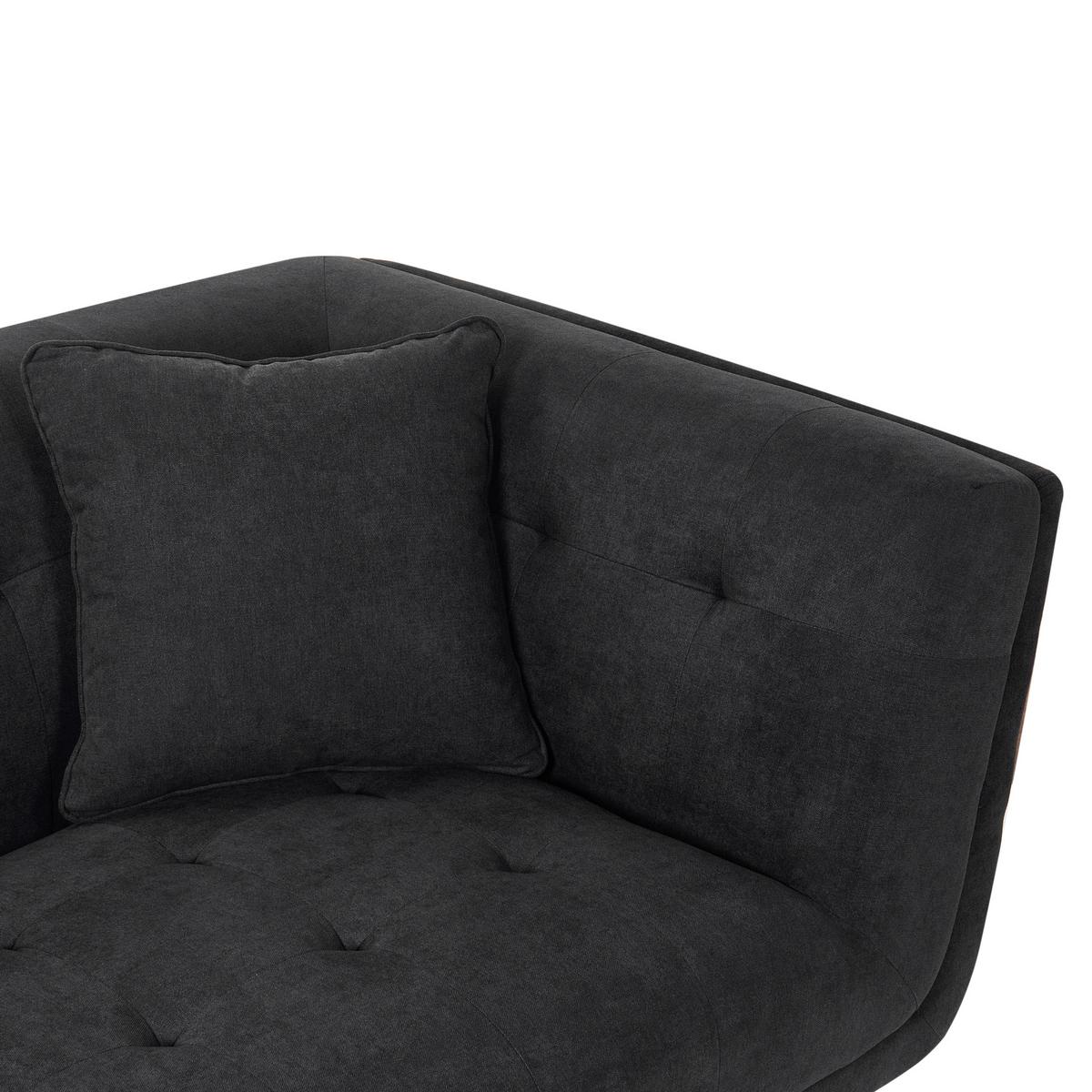 2-SITZER-SOFA Stoff Schwarz Habo - Hellbraun, Textil (176/78/72cm) - Beliani