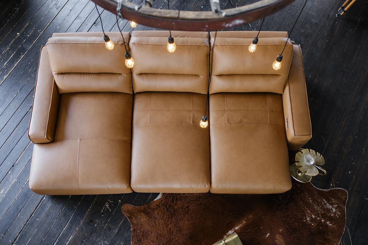 BIGSOFA DORI Braun Leder - Schwarz/Braun, Leder/Kunststoff (288/92/164cm) - KAWOLA