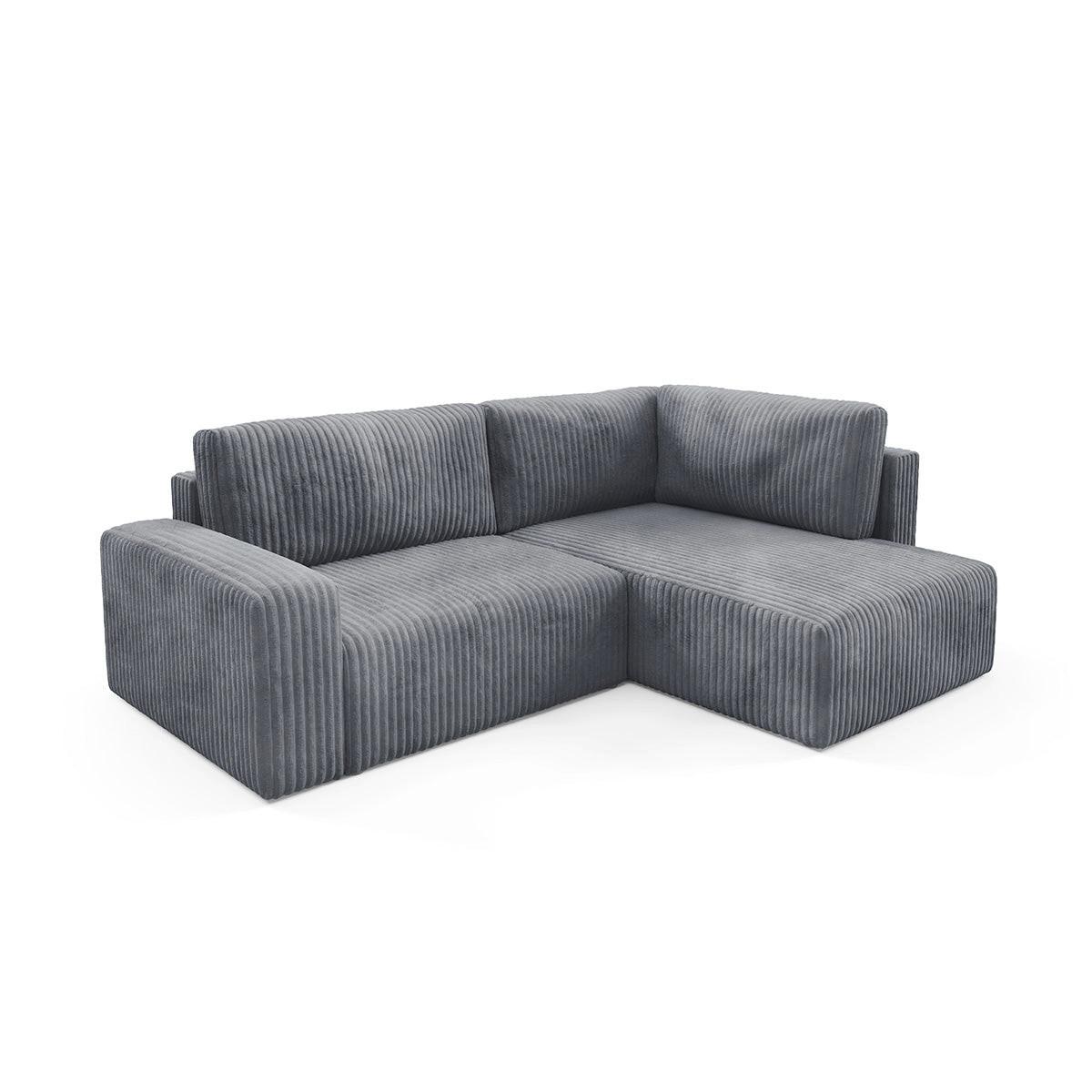 ECKSOFA Angela 4 Sitzplätze Dunkelgrau - Grau, Holz (245/182cm) - Petits-meubles