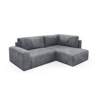 ECKSOFA Angela 4 Sitzplätze Dunkelgrau - Grau, Holz (245/182cm) - Petits-meubles