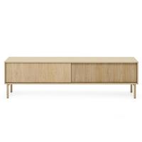 LOWBOARD Trentinis 2T Beige 187,1/53,4/39,5 cm – Geriffelte Fronten - Eichefarben, Holzwerkstoff/Metall (187.1/51.8/39.5cm) - AX Living
