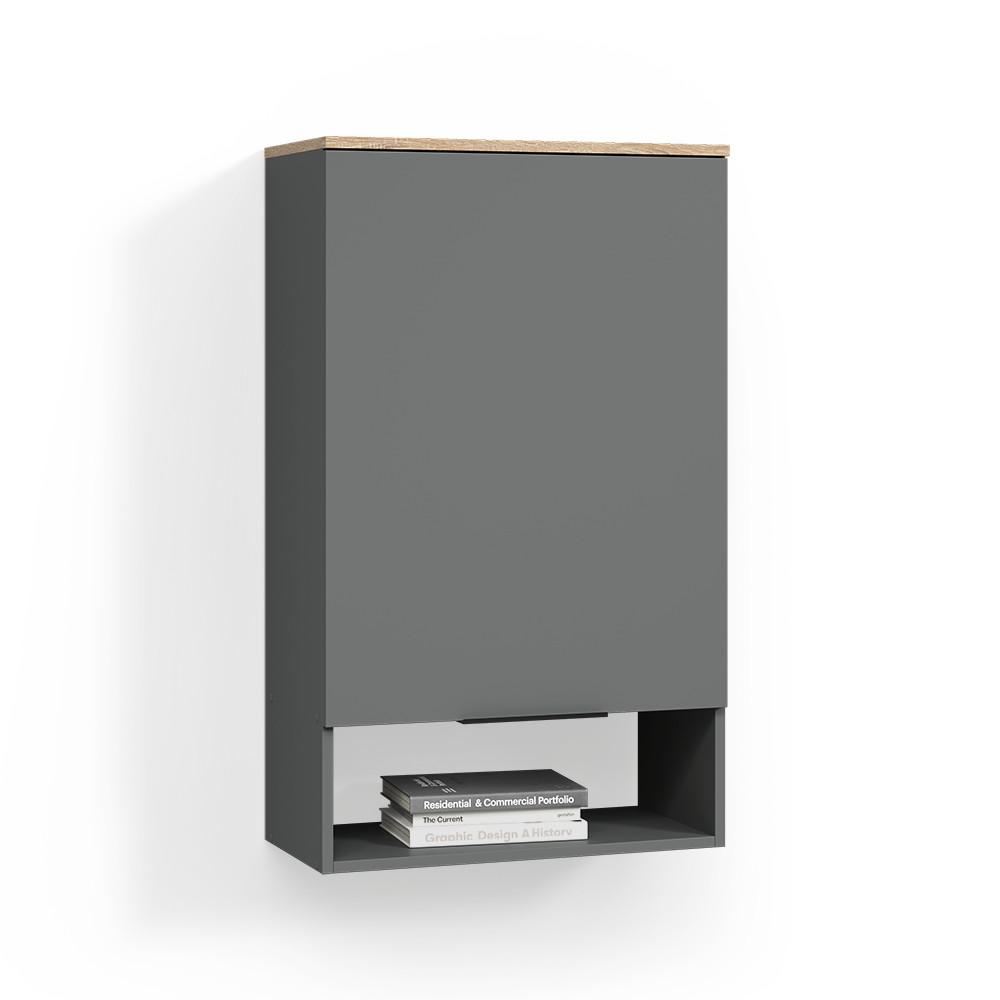 HÄNGESCHRANK Piave Anthrazit 60 x 100 cm mit Tür - Anthrazit, Holzwerkstoff (60/100/30cm) - Livinity®