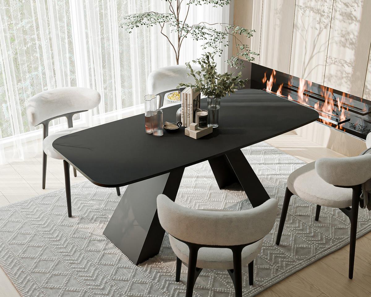 AUSZIEHTISCH ZENITH 180/90/76 cm mit Metallgestell, Schwarz - Schwarz, Holzwerkstoff/Metall (90/180/76cm) - Idohome