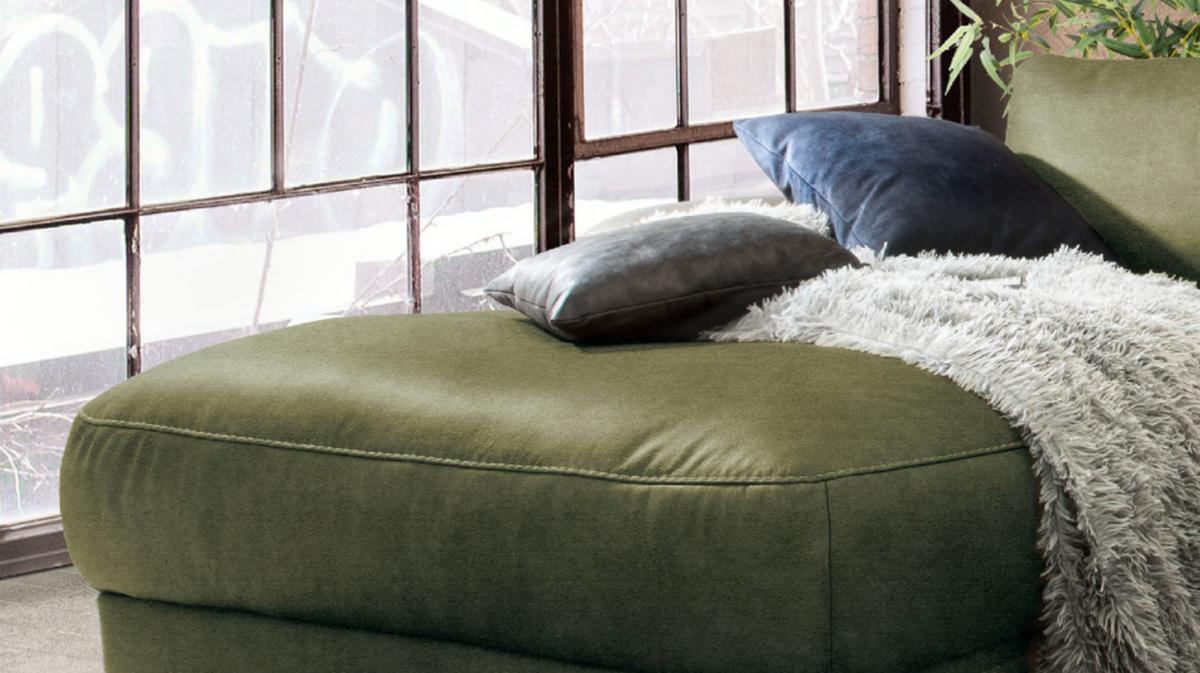 ECKSOFA MOTORISCHER RELAXFUNKTION LOLA Dunkelgrün Webstoff Relaxfunktion - Dunkelgrün/Schwarz, Textil (233/178cm) - KAWOLA