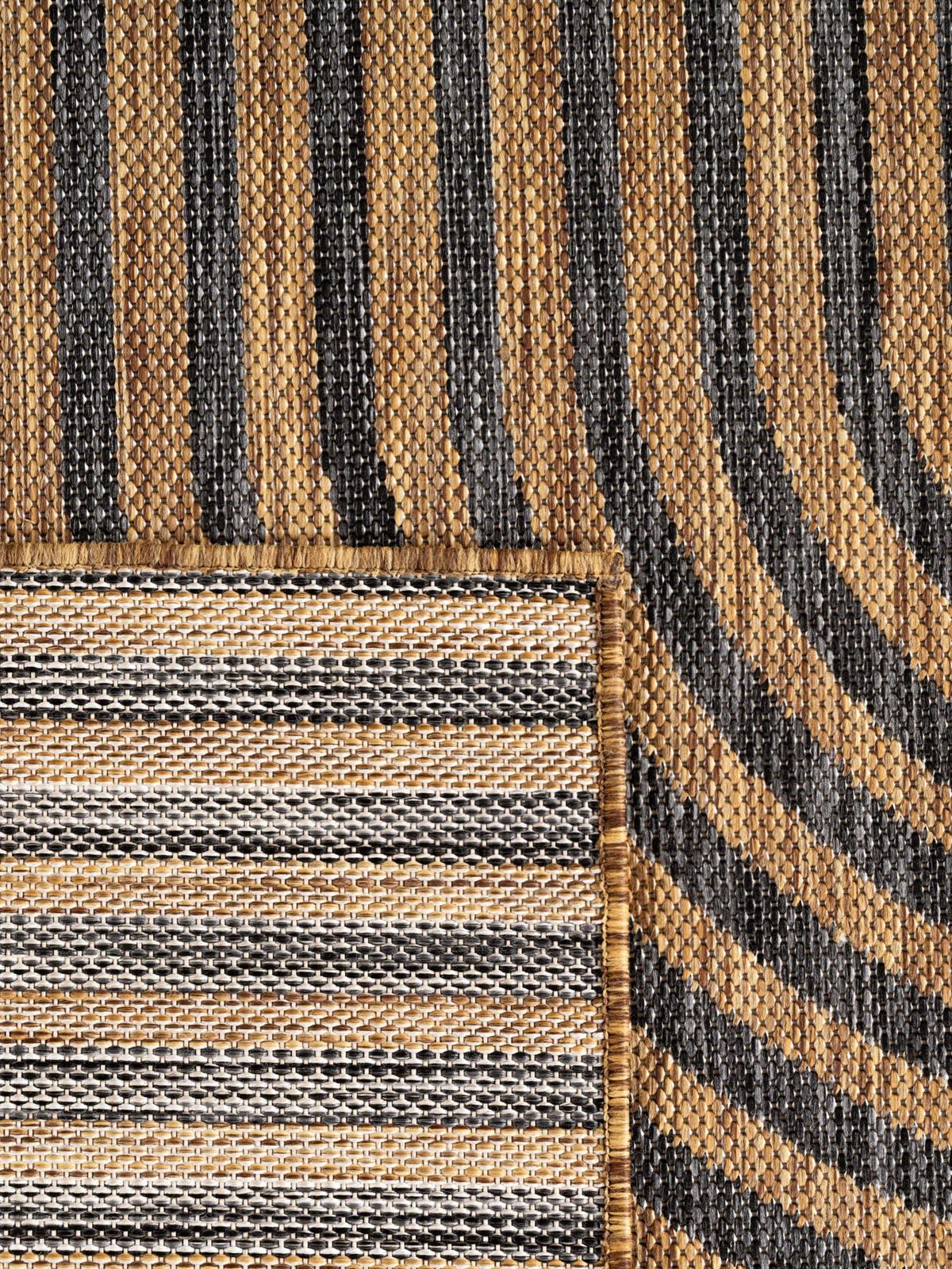 TEPPICH Flachgewebe, Outdoor, Fußbodenheizung-geeignet, mit Bogenmuster, VIGOLENO in Braun-Schwarz, 200 x 280 cm - Braun, Textil (200/280cm) - KADIMA DESIGN