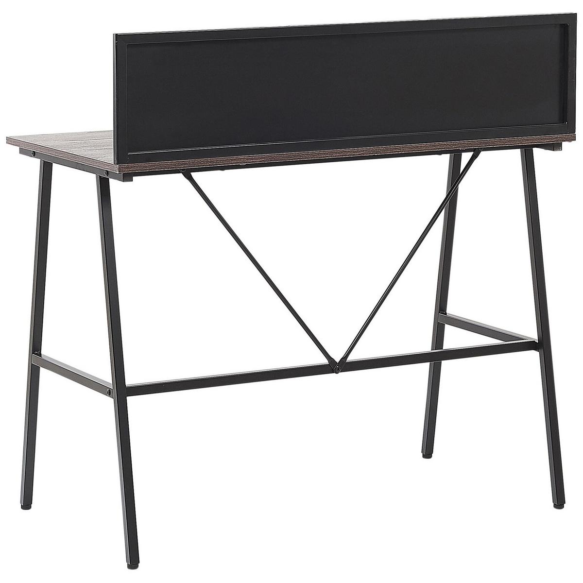 SCHREIBTISCH dunkler Holzfarbton 100/52/100 cm Hastings - Dunkelgrau, Holzwerkstoff (52/100/100cm) - Beliani