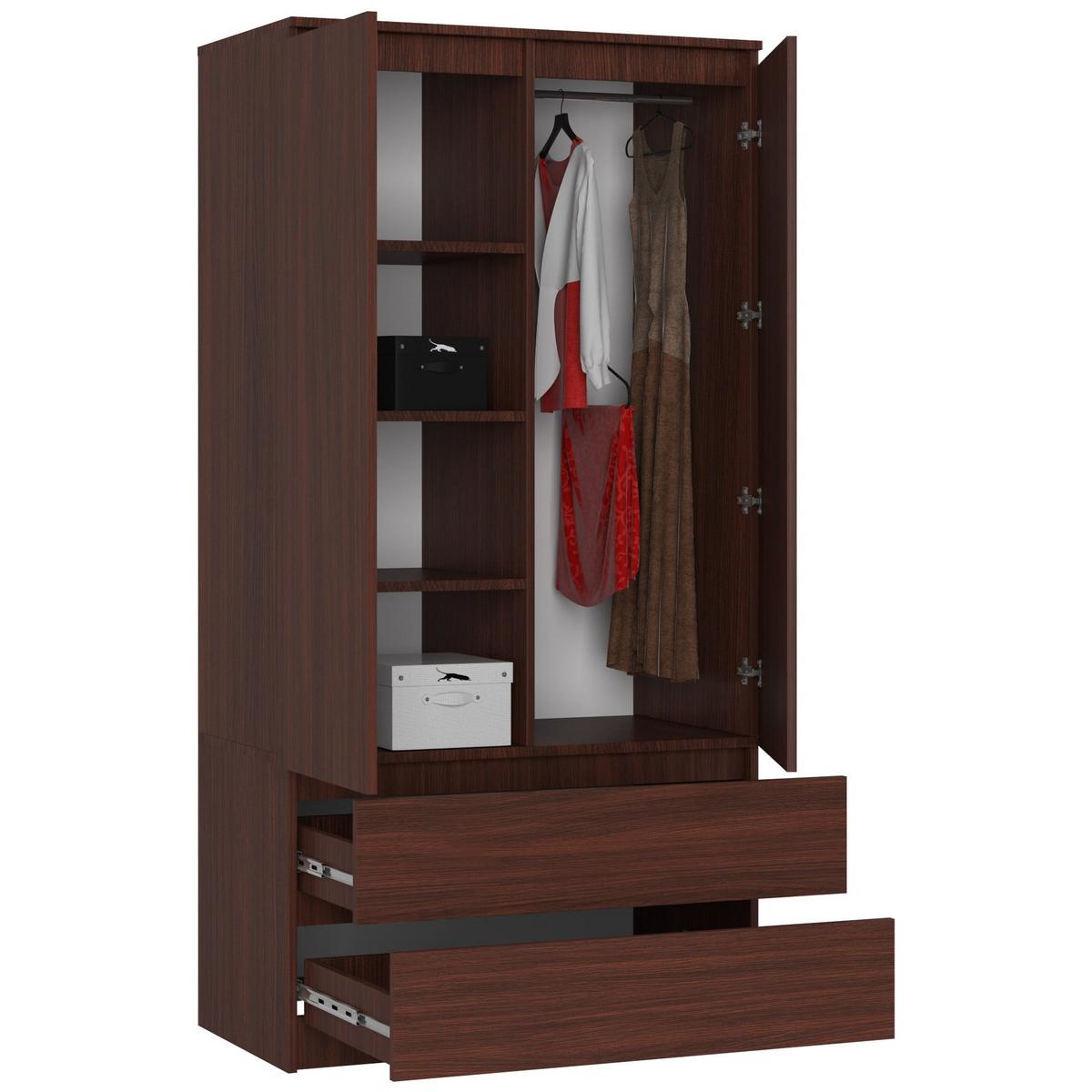 KLEIDERSCHRANK Dunkelbraun 180/90/51 - Dunkelbraun, Holzwerkstoff (90/180/51cm) - RAUMHIRSCH FURNITURE