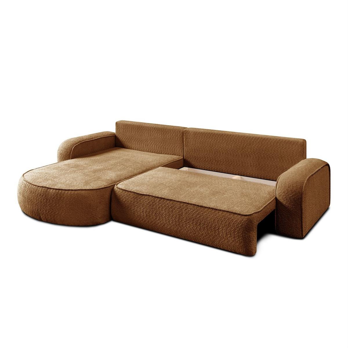 ECKCOUCH VENUS II mit Bettkasten, Coral 35 - Cognac, Textil (275/178cm) - Lookway
