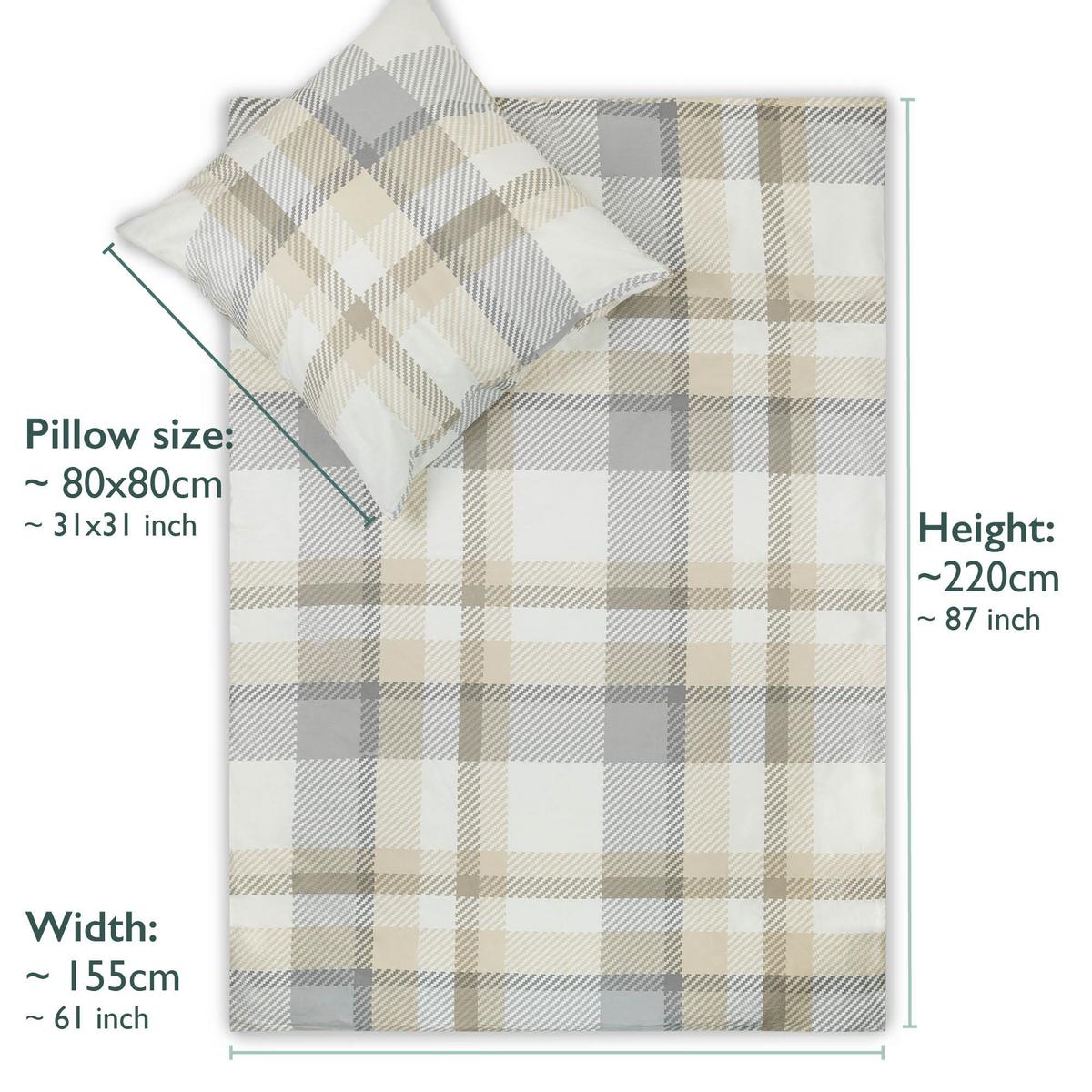 BETTWÄSCHE Mira Biber 155x220cm Beige 4tlg - Beige, Textil (155/220cm)
